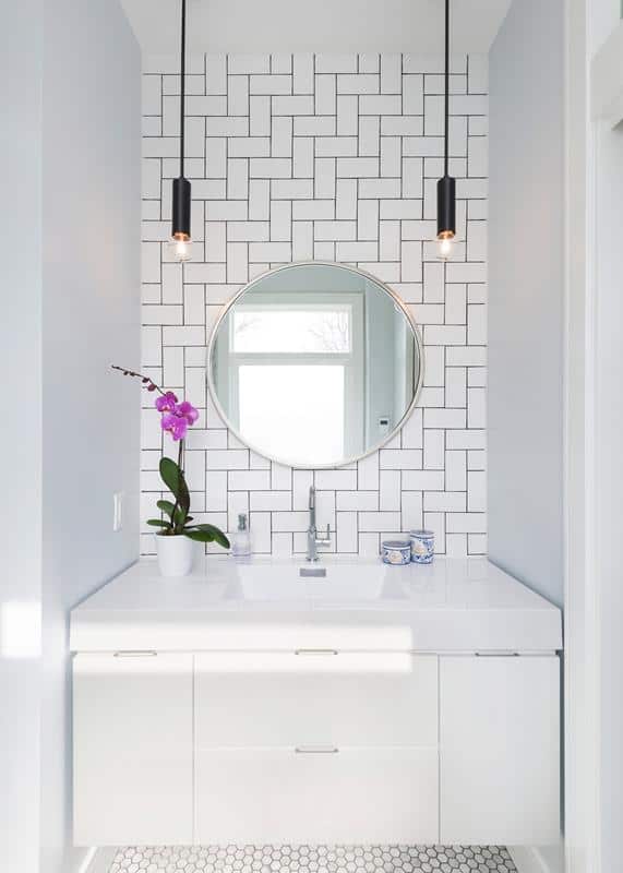 Patterned Subway Tile Wall