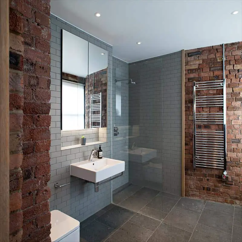 Gray Subway Tile and Brick Blend