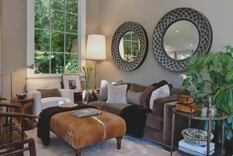Transitional Living Room with Earth Tones