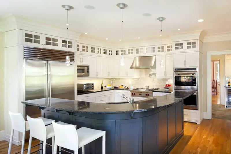 White Top Cabinets Gray Bottom Cabinets Contemporary Kitchen