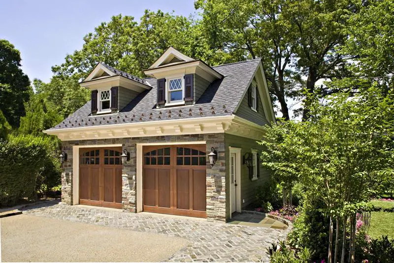 Cozy Hardwood Garage Doors