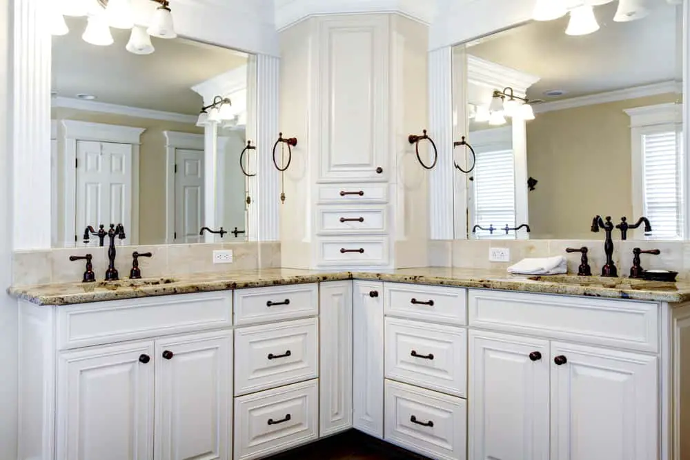 10 Stunning L-Shaped Bathroom Vanity Sets (Photo Gallery)