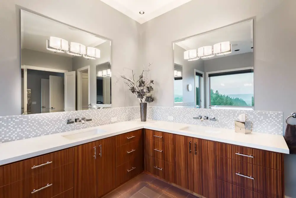 l shaped bathroom vanity