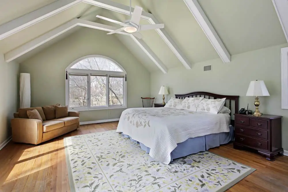 Master bedroom with large rug