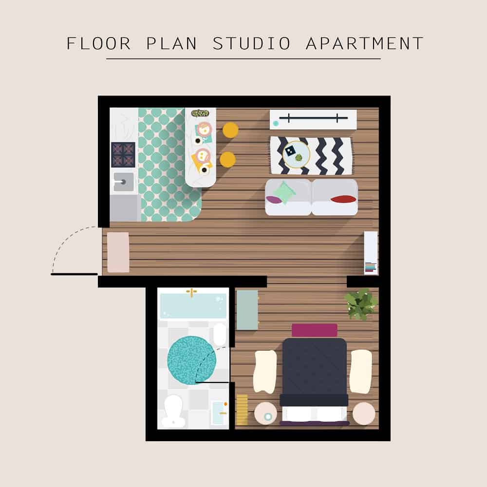 floor plan studio apartment