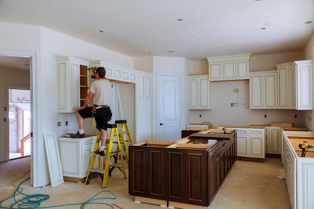 Installing kitchen cabinets