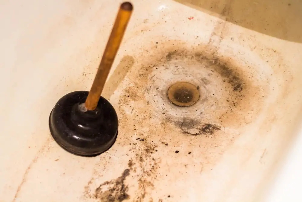 clogged dirty drain in bath