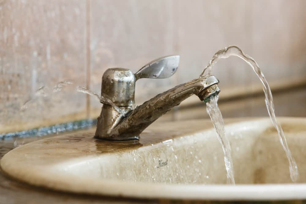 close up of a tap leak