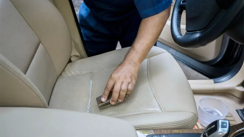 cleaning leather car seats