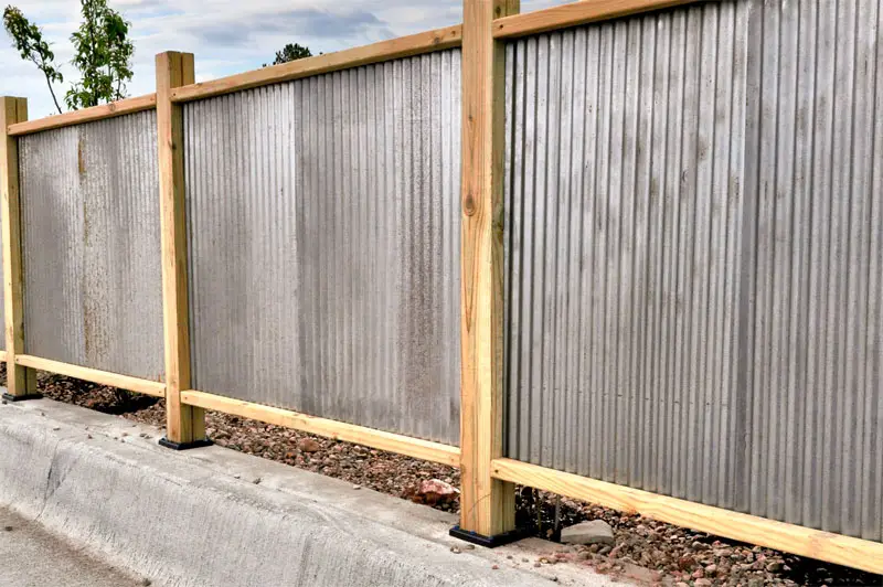 corrugated metal fencing