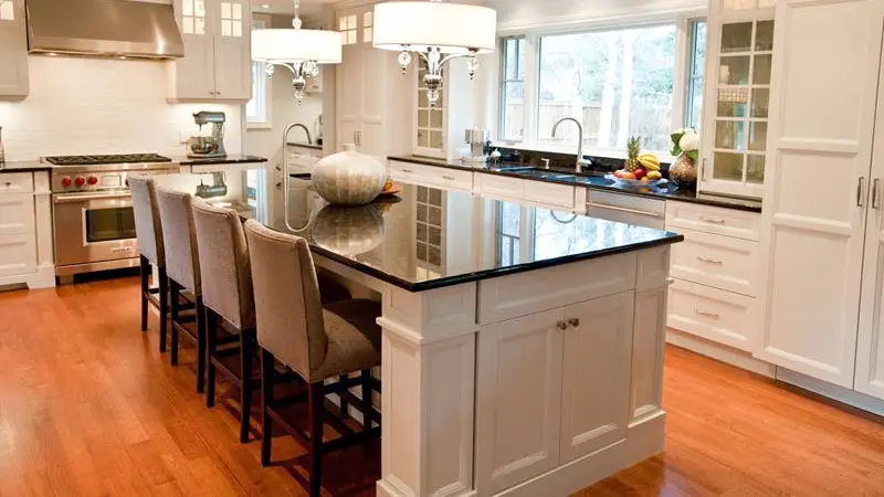 kitchens with dark granite countertops